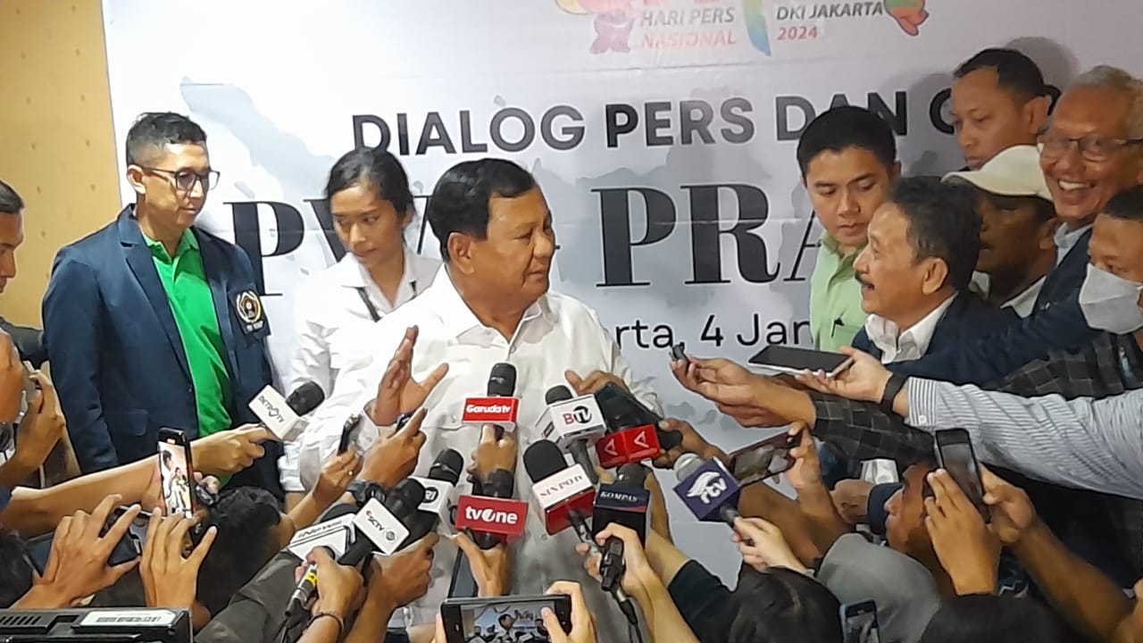 Di Hadapan PWI Pusat, Prabowo Jamin Kebebasan Pers dan Bicara Ekonomi Pancasila
